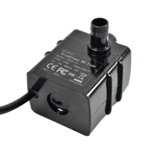 CONQUERALL 2PCS Aquarium Circulation Pump DC 12V 63GPH 9.8ft 5W for DIY PC Water Cooling - color: 12v 5w 240l/H 3m Head, size: 2PCS
