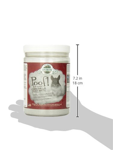 Oxbow POOF! Chinchilla Dust Bath,100% Natural Blue Beauty Dust for Chinchillas, Degus, Gerbils, and Hamsters, Small Animal Grooming, Natural Dusting Powder, 2.5 lbs Jar - size: 2.5 Pound (Pack of 1)