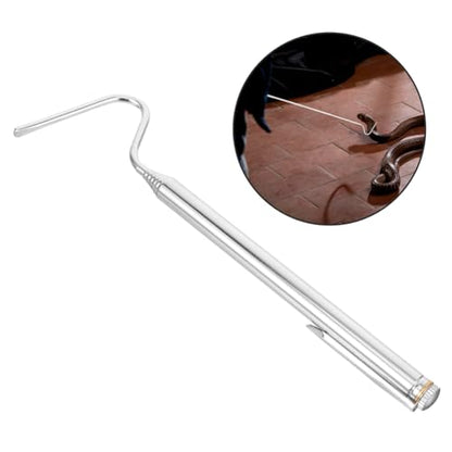 POPETPOP Retractable Snake Hook Tool Stainless Steel Telescopic Reptile Catcher with Handle for Handling Snakes and Reptiles Lightweight and Portable