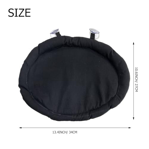 SEIS Bearded Dragon Mat for Car Lizard Sleeping Bed Adsorbed on Glass Jar 13.4"x 10.6" Reptile Carpet Floor Liner for Gecko Chamelon Turtles Lguana Guinea Pig Hamster Rabbit Chinchilla (Black)