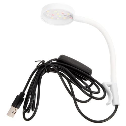 Ipetboom Led Aquarium Lamp Clip Fish Tank Light Design for Plant Growth USB Powered High Brightness for Fish and Reptile Tanks Slim Body for Easy Installation - color: White