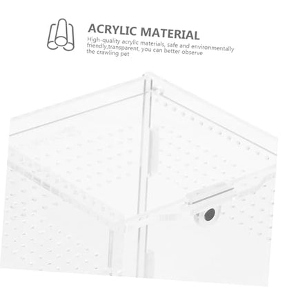 Reptile Breeding Box Transparent Acrylic Terrarium for Tortoise Lizard and Pets Lightweight and Portable Design with Ventilation for Outdoor Use