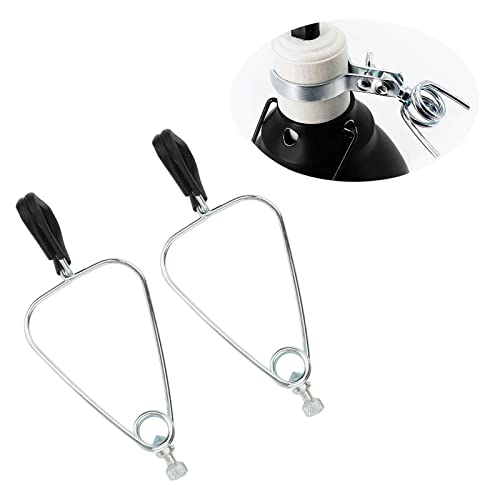 2 Sets Heat Lamp Clip Stand Fixture, 7.5 X 3.2 X 2.8in Adjustable Heat Proof Iron Reptile Dome Clamp Lamp Holder for Ceramic Bulbs Heater