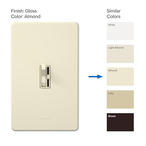 Lutron Ariadni/Toggler LED+ Dimmer Light Switch for Dimmable LED, Halogen and Incandescent Dimmer Switch, 150W, Single-Pole/3-Way, AYCL-153P-AL, Almond - color: Almond, size: 1 Pack