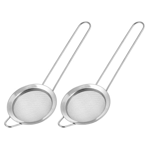 Happyyami Reptile Sand Substrate Scoop and Stainless Steel Sand Sieve for Terrarium Cleaning, Metal Mesh Shovel with Drainage Function, 2pcs for Desert Lizards and Reptile Habitat