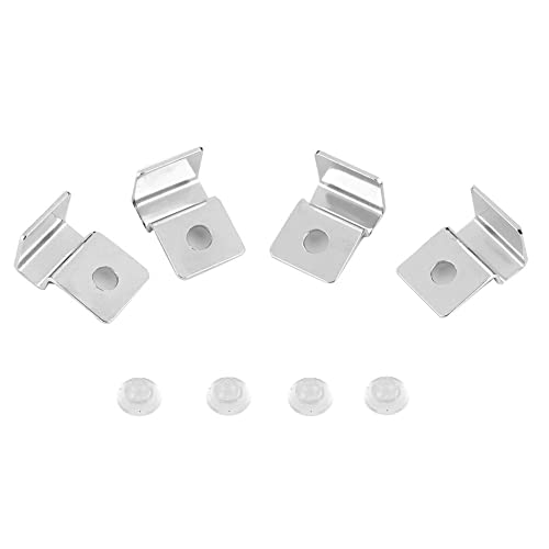 Pssopp 4Pcs Fish Glass Cover Clip, Stainless Steel Aquarium Glass Cover Support Bracket Holders Universal Lid Clips for Rimless Aquarium(6mm) - color: 6mm