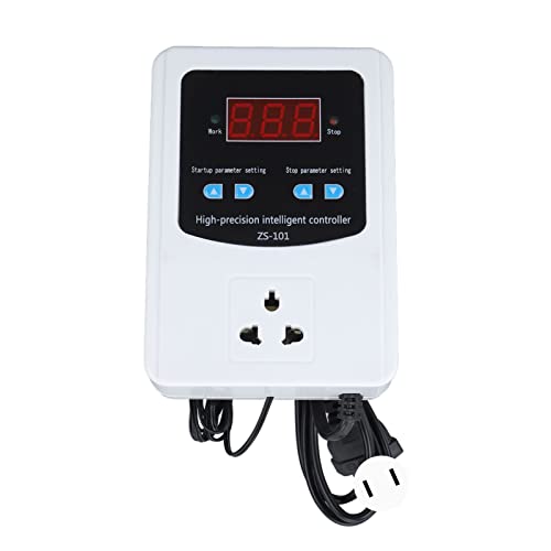 Digital Temperature Controller, 1500W 10A LCD Screen Temperature Controlled Outlet with Sensor, Thermostat for Reptiles Incubator Greenhouse Refrigerator(US Plug 110V)