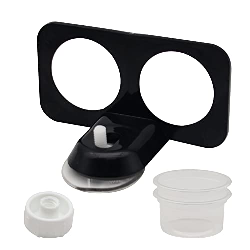 Double Crested Gecko Feeding Ledge with 20 Pcs 0.5oz Bowls, Detachable Suction Cup Reptile Feeding Dish Feeder for Lizard, Tortoise, Spider & Gecko - style: Double