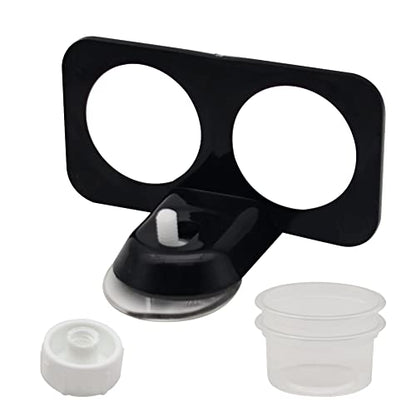 Double Crested Gecko Feeding Ledge with 20 Pcs 0.5oz Bowls, Detachable Suction Cup Reptile Feeding Dish Feeder for Lizard, Tortoise, Spider & Gecko - style: Double
