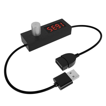 PowerFlow Adjustable USB Timer Cable Programmable Countdown Power Off Switch with Digital Display for USB Fan Lamp Night Light Aquarium 5V Devices