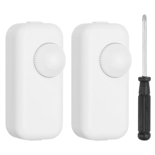 PATIKIL Inline Lamp Switch, 2pcs Rotary Dimmer LED Light Controller Brightness Control Cord Switch with Screwdriver for Table Floor Lamp Pendant Lights, White - color: White