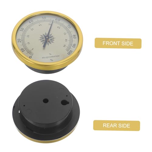 BESPORTBLE Gold Hygrometer Thermometer with 2% Rh Resolution and 2.5 Accuracy Level, No Battery Required, Stainless Steel and Glass Material, for Surface Mount in Offices or Reptile