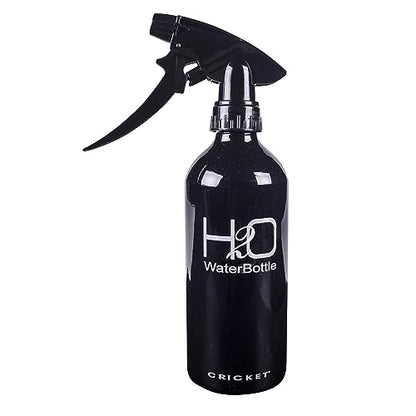 Cricket H2O Water Spray Bottle for Hair, Sparkle Black, 13.5 oz | Continuous Stream, Adjustable Nozzle, Durable Aluminum, Refillable - color: Black 13.5oz, size: 13.5 Ounces