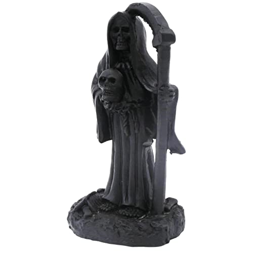 Death with Sickle Aquarium Fish Tank Decorations Statue Figurine Reptile Lizard Tanks Terrarium Devil Skull Halloween Décor Ornament Pet - color: Death With Sickle