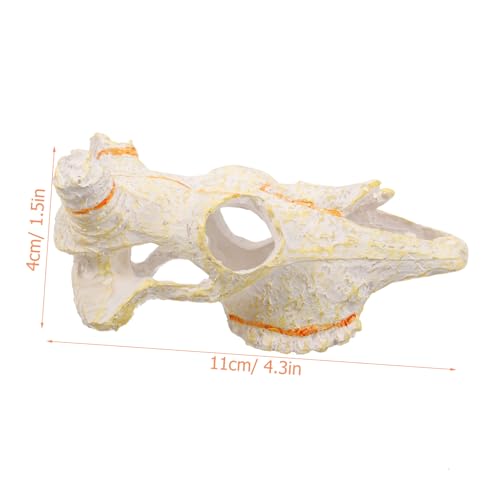 Toddmomy Reptile Skull Hideout for Aquarium Decor Lifelike Resin Decoration for Fish Tanks Terrariums and for Reptiles and Fish
