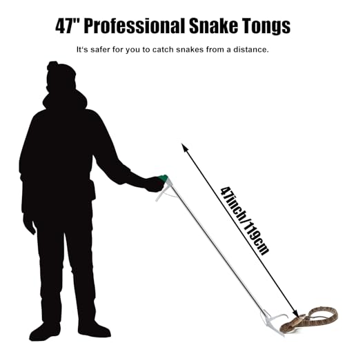 47" Extra Heavy Duty Snake Tongs Reptile Grabber Catcher Wide Jaw Handling Tool - size: 47 Inch
