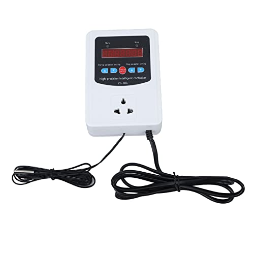 Digital Temperature Controller, 1500W 10A LCD Screen Temperature Controlled Outlet with Sensor, Thermostat for Reptiles Incubator Greenhouse Refrigerator(US Plug 110V)