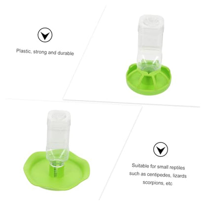 BESPORTBLE 2sets Reptile Feeding Bowls Green Plastic Water and Food Dishes for Small Reptiles Safe and Smooth Surface for Lizards and Tortoises