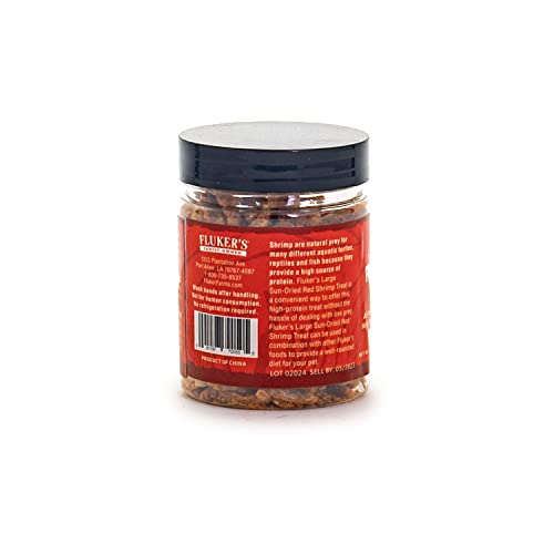 Fluker's All Natural Large Sun-Dried Red Shrimp, High Protein Treats, Aquatic Turtle Food, Great for Aquatic Frogs, Tegus, Monitors, and Tropical Fish, 6 oz (Pack of 2) - size: 0.6 Ounce (Pack of 2)