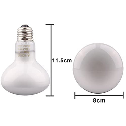 Aiicioo Reptile Basking Light Bulb - 75W Reptile Heat Lamp 2 Pack UVA Daylight Amphibians Basking Bulb for Bearded Dragon Turtle Hermit Crab Gecko Lizard Daylight - color: ['White'], size: ['75W']