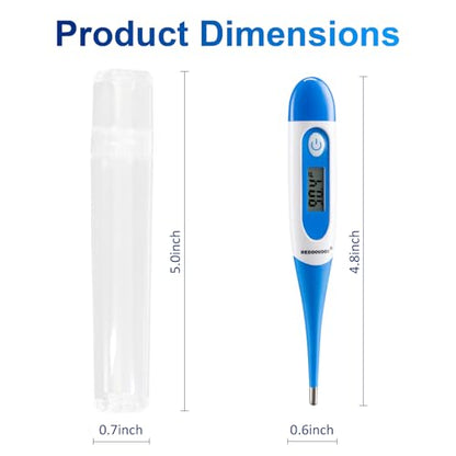 Digital Pet Thermometer for Accurate Fever Detection, Suitable for Cats/Dogs/Horse/Veterinarian, Waterproof Pet Thermometer, Fast and Accurate Measurements in 20 Seconds (Blue) - color: blue