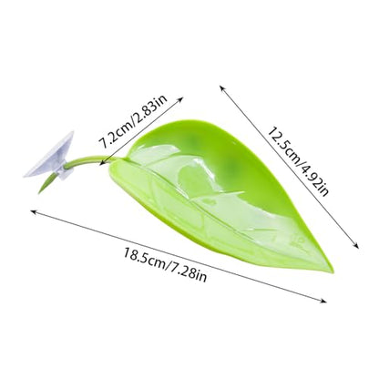 4 Pack Reptile Resting Leaves, Artificial Betta Hammock Leaves with Suction Cups, Simulation Plant Leaf for Tree Frogs, Geckos, Hermit Crabs & Aquarium Fish Tank Decor