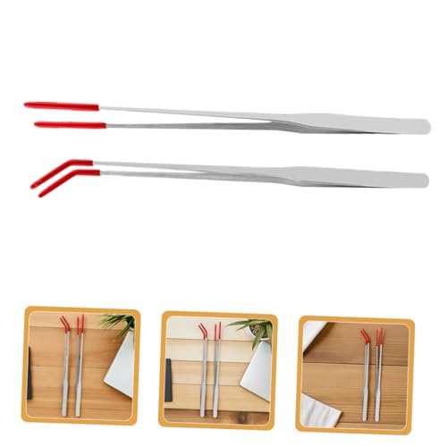 2pcs Straight Curved Tongs for Flexible Handling Safe Distance Feeding for Lizards Snakes and Aquarium Plants