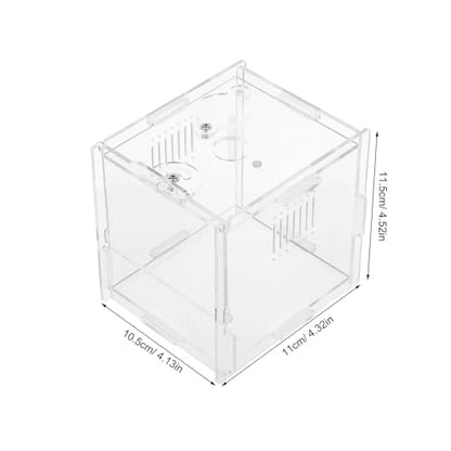 Small Acrylic Reptile Breeding Box with Ventilation Animal Habitat Cage for Spiders Jumping Spiders and Small Amphibians Terrarium for Indoor Pet Keeping