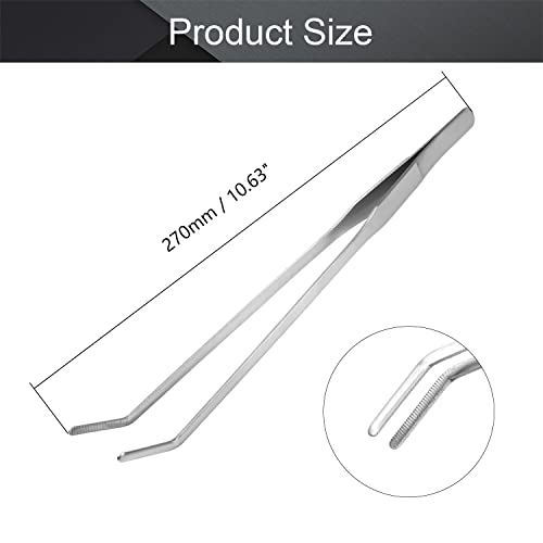 Utoolmart Aquarium Plant Tweezer, Stainless Steel Curved Tweezer, Aquarium Tweezers Extra Long 27cm, for Fish Tank Plant Aquascape Tools, Feeding Tongs, 2 Pcs - color: 2pcs, size: 27cm Curved