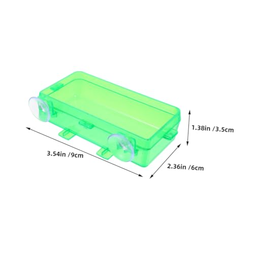 BESPORTBLE Reptile Feeding Bowl with Suction Cup Gecko and Lizard Dish for Food and Water Easy to Clean and Install for Snake and Reptile Tanks Small Green