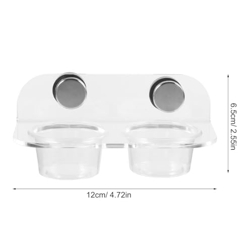POPETPOP Gecko Feeding Ledge: Reptile Food Bowl, Lizard Water Bowl, Magnetic, Portable, Modern Style, Transparent, Plastic, 12.00X6.50X5.50CM