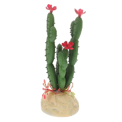 HEMOTON Aquarium Fish Tank Decor Realistic Artificial Cactus Plant Ornament for Reptile Terrarium and Home Decoration Plastic Craft Easy to Clean No Maintenance Required
