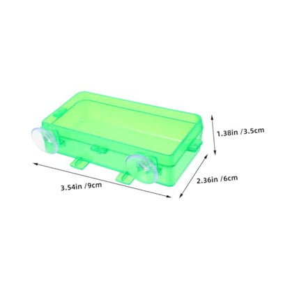 Toddmomy Secure Reptile Water Basin Insect Feeder for Bearded Dragon Gecko Snake Easy to Install Suction Cup Bowl - color: Light Green, size: 9.00X6.00X3.50CM