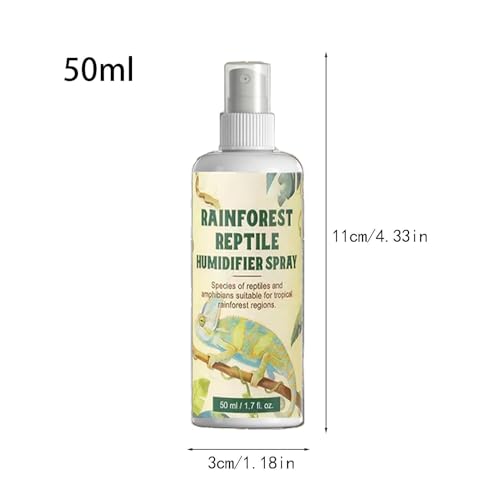 Frog Humidify Mister - Animal Misting Spray, 50ml Bearded Dragon Moisturizing Spray for Hydration, Fine Atomizer with Hand-Held Design, Reptile Care Tool for Habitat Moisture