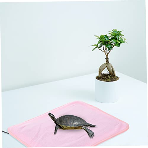 VANZACK 1pc Pet Heating Pad Pet Bed Dragon Reptile Under Tank Heating Pad Chicken Coop Rabbit Turtle Basking Platform Thermostat Reptile Turtle Tank Blanket Frog Snake Gecko Pink Polyester - color: Pink