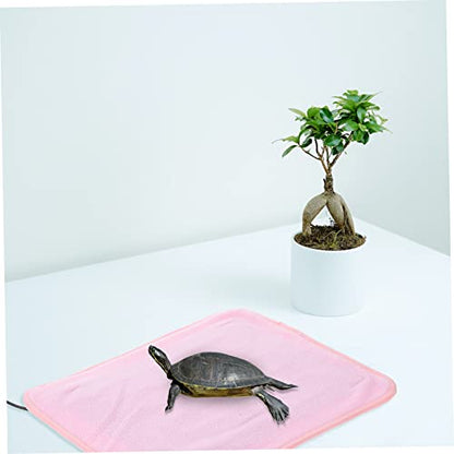 VANZACK 1pc Pet Heating Pad Pet Bed Dragon Reptile Under Tank Heating Pad Chicken Coop Rabbit Turtle Basking Platform Thermostat Reptile Turtle Tank Blanket Frog Snake Gecko Pink Polyester - color: Pink