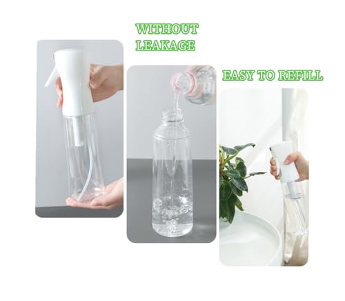 Misto Continuous Spray Bottle with Ultra Fine Mist - 6.8oz/200ml for Hair, Home Cleaning, Salons, Plants, Aromatherapy, and More - Hair Spray Bottle, Barber Accessories (2 Pack) (Rose White) - color: Rose White