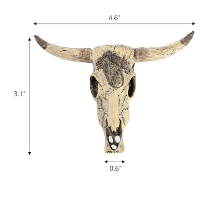 Frcctre 3 Pack Cattle Skull Aquarium Decoration, Resin Fish Tank Cattle Skull Ornaments, Fish Turtle Hidden Reptiles Hideouts Decorations Animal Skull Decor Cave Landscape