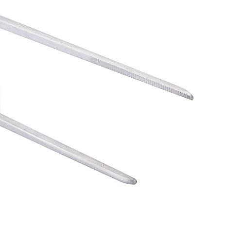 Stainless Steel Polished Extra-Long 10.6 inch Tongs Tweezers with Precision Serrated Tips for Garden, Kitchen, Indoor & Outdoor - size: 10.6 inch Straight (1 PCS)