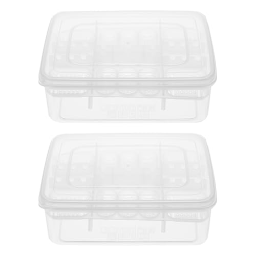Reptile Egg Incubator Tray 16 Compartments Transparent Hatchery Box for Tortoise Lizard Snake Breeding 6.57 X 4.84 X 2.36 in 2-Pack