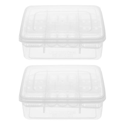 Reptile Egg Incubator Tray 16 Compartments Transparent Hatchery Box for Tortoise Lizard Snake Breeding 6.57 X 4.84 X 2.36 in 2-Pack