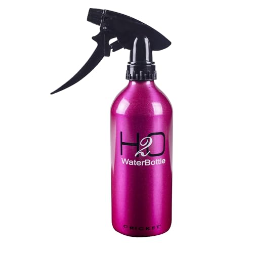 Cricket H2O Water Spray Bottle for Hair, Sparkle Pink, 13.5 oz | Continuous Stream, Adjustable Nozzle, Durable Aluminum, Refillable - color: Pink 13.5oz, size: 13.5 Ounces