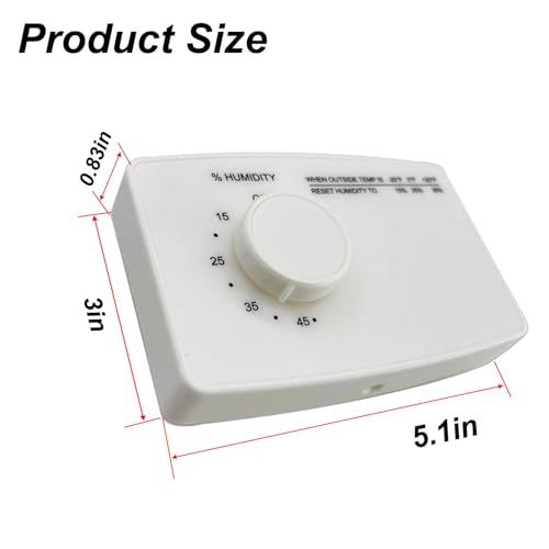 4655 Manual Digital Humidifier Replacement 24V AC Control Switch White for Whole House Humidifier and Wall Mounted or Pipe