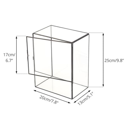 NCYP Close Glass Terrarium with Door - 7.8 x 5.1 x 9.8 Inches Geometric Landscape Clear Planter for Small Tropical Plants - Indoor Tabletop Centerpiece, Garden Decor (Terrarium Only) - size: 7.8x5.1x9.8 inches