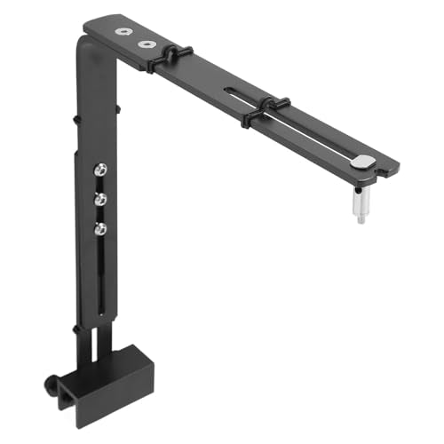 Fish Tank Light Stand,Aluminum Alloy Adjustable Height High Stability Aquarium Pendant Light Support Stand Reptile Lamp Stand for Aquariums (Black) - color: Black