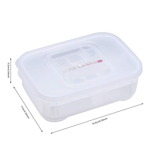 12 Grids Reptiles Eggs Incubator Tray, Amphibians Hatchery Box with Thermometer, Reptile Breeding Box, Incubation Box for Hatching Snake Lizards Turtle Gecko Egg
