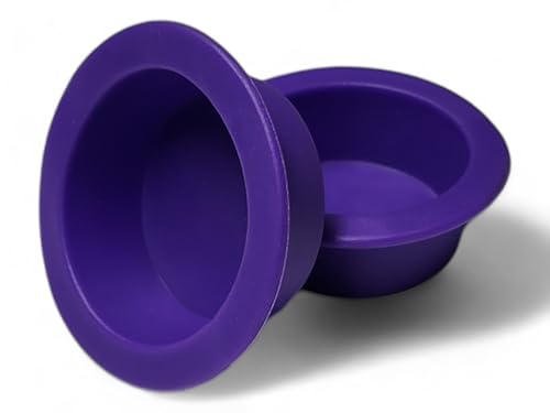 1.5oz Purple Silicone Reptile Feeding Dish – Large Flexible Food & Water Bowl – Ledge Compatible for Suction & Magnetic Holders – Durable, Easy Clean Cup for Geckos, Frogs & Small Pets