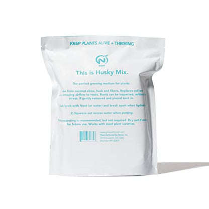 Noot Indoor Coconut Chips Husk Bark Potting Mix Coco Coir Brick. Avoid Root Rot with Fast Draining Soil. Houseplant, Monstera, Fiddle Leaf Fig, Orchid. Hydrate in Bag for ~ 2 Gal. - size: Husky Mix