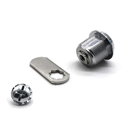 2Pack Cabinet Cam Lock 5/8 Inch Tubular Cam Locks Keyed Alike with Chrome Finish for Vending Machine Truck Pickup Tool Box Mailbox ATM Replacement Lock