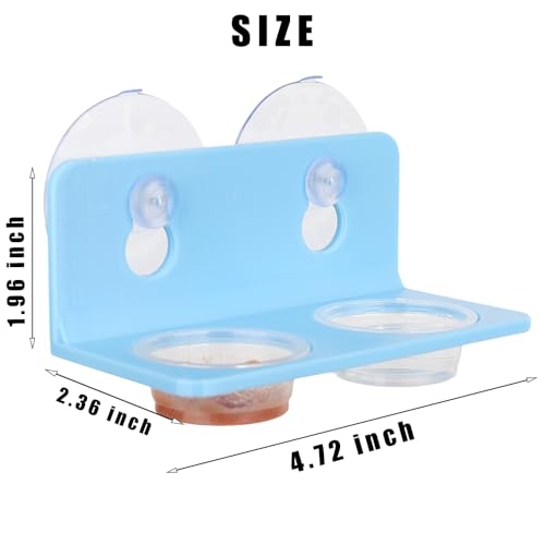 Crested Gecko Feeding Ledge with 10PCS Gecko Food Water Dish - Blue - color: Blue